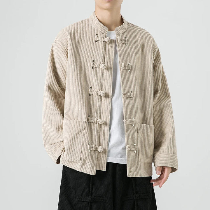 Men's Corduroy Jacket Casual Lightweight Oversized Bomber Coat