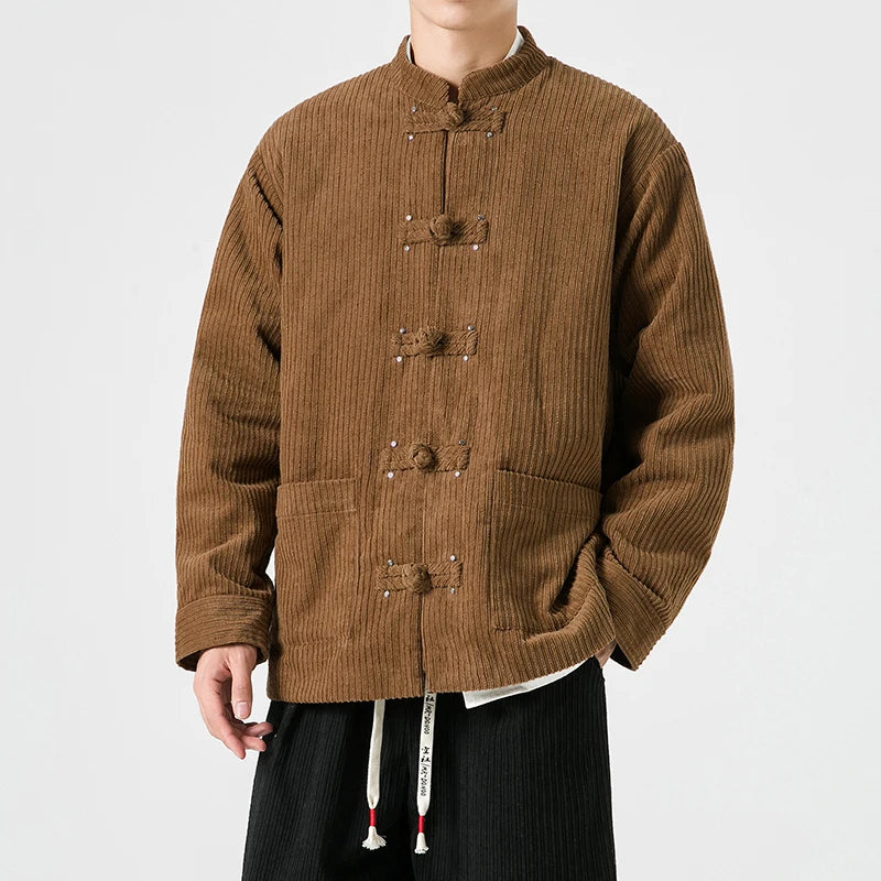 Men's Corduroy Jacket Casual Lightweight Oversized Bomber Coat
