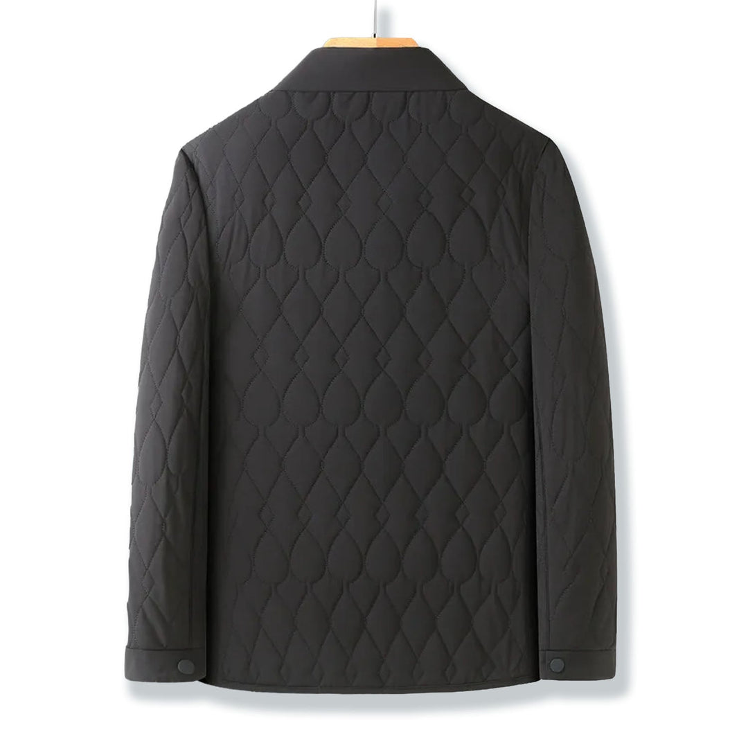 Men's Quilted Fleece Collar Jacket Lightweight Padded Shacket