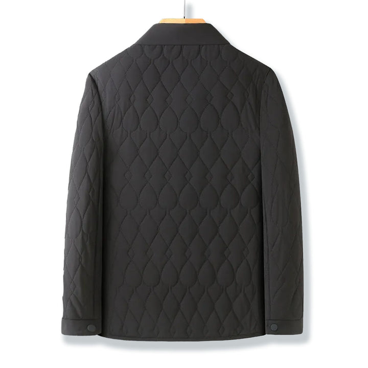 Men's Quilted Fleece Collar Jacket Lightweight Padded Shacket