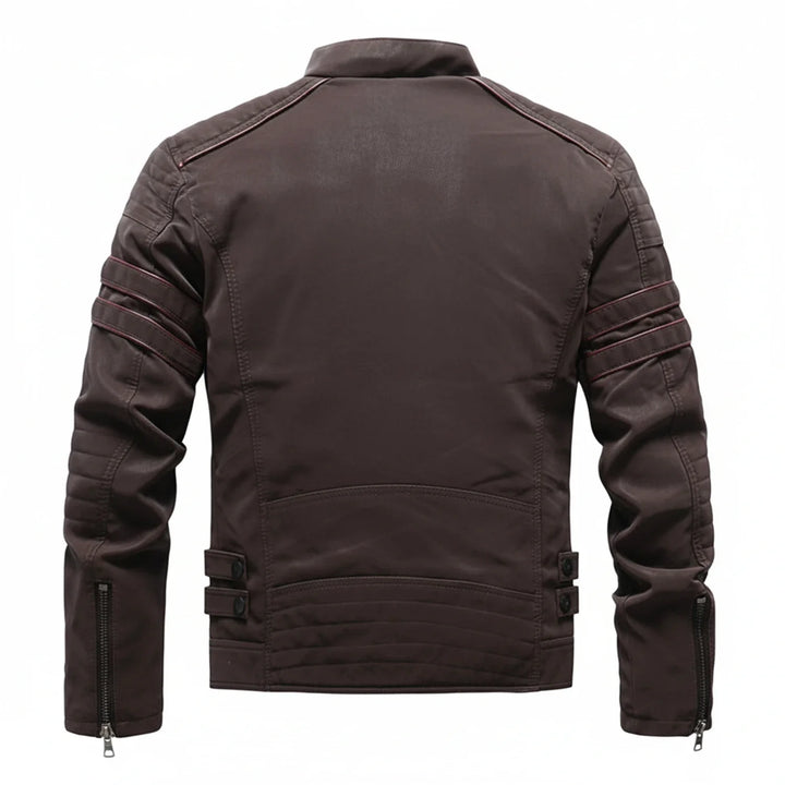Men's Leather Jacket Motorcycle Biker Outerwear