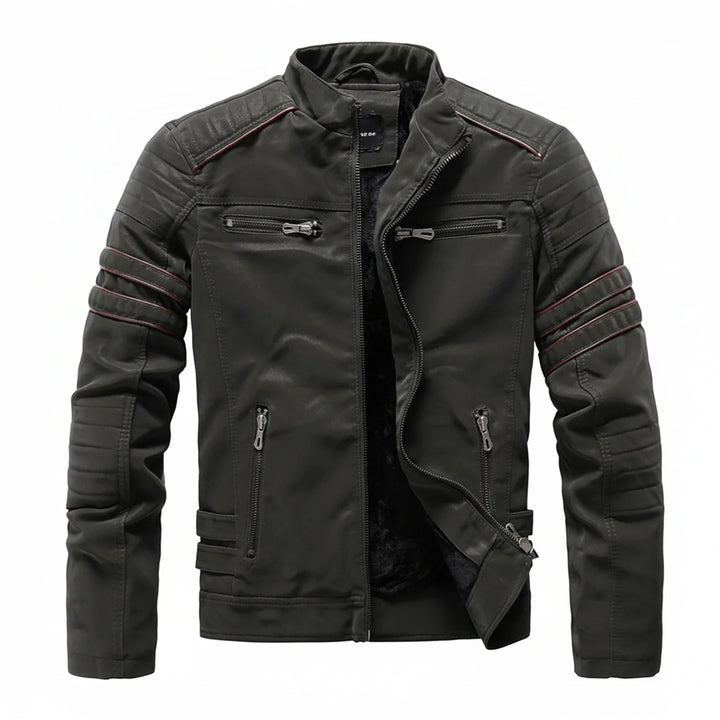 Men's Leather Jacket Motorcycle Biker Outerwear
