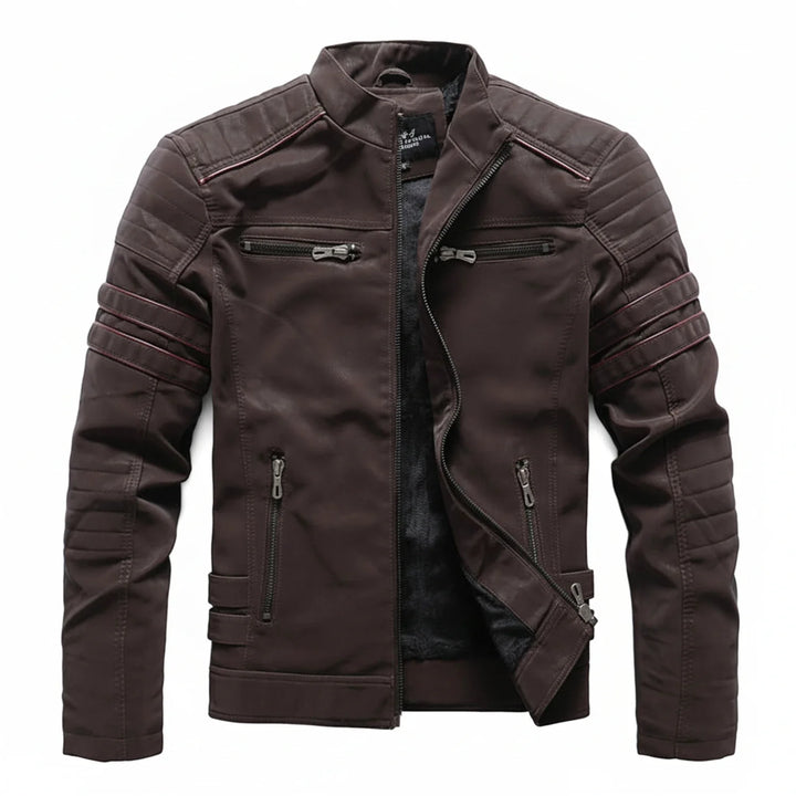Men's Leather Jacket Motorcycle Biker Outerwear
