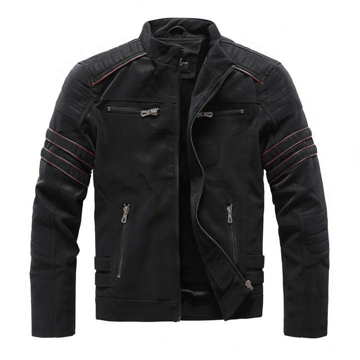 Men's Leather Jacket Motorcycle Biker Outerwear