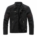 Men's Leather Jacket Motorcycle Biker Outerwear