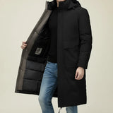 Men's Fleece Hooded Puffer Long Jacket Outerwear Parka Coat