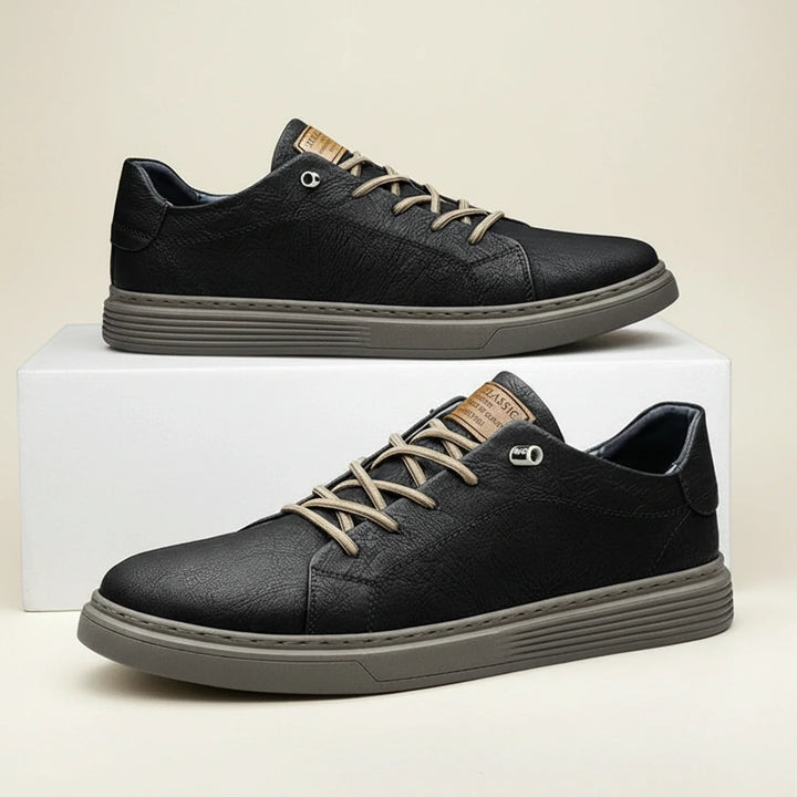 Men's Leather Sneakers Casual Oxford Low Top Shoes