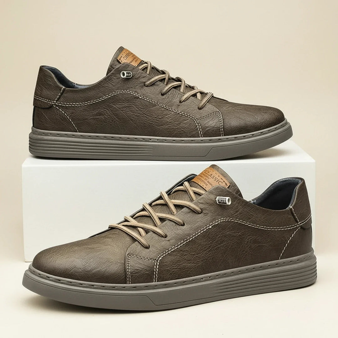 Men's Leather Sneakers Casual Oxford Low Top Shoes