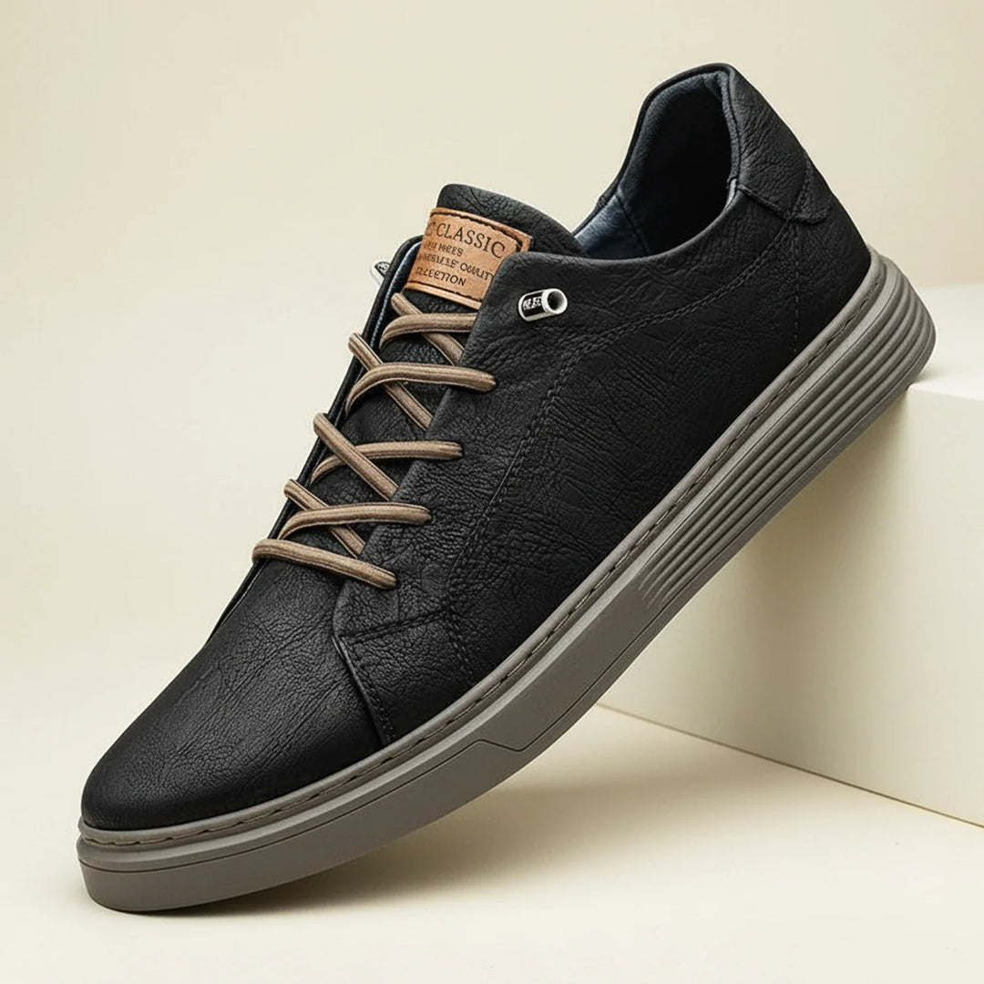Men's Leather Sneakers Casual Oxford Low Top Shoes