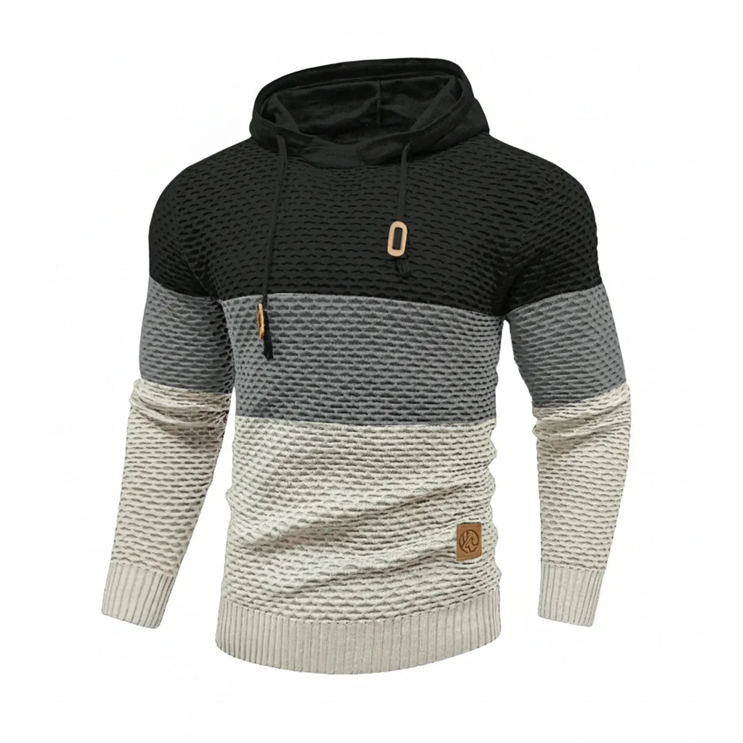 Men's Knit Hoodie Pullover Long Sleeve Sweater