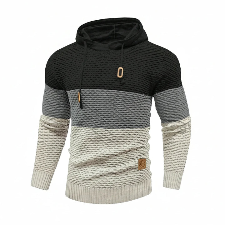 Men's Knit Hoodie Pullover Long Sleeve Sweater