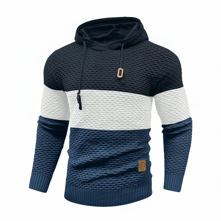 Men's Knit Hoodie Pullover Long Sleeve Sweater