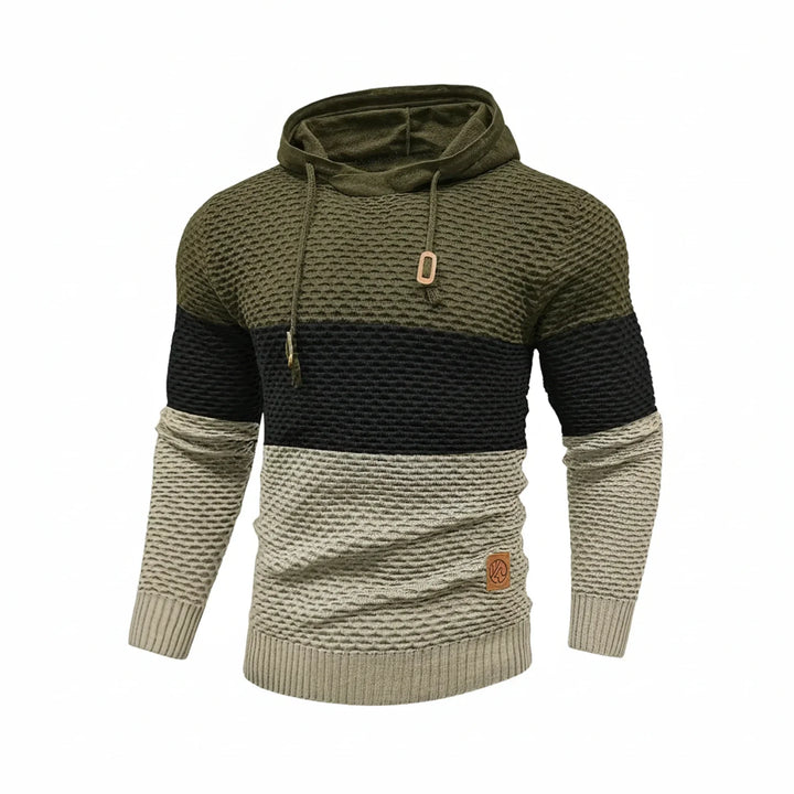 Men's Knit Hoodie Pullover Long Sleeve Sweater