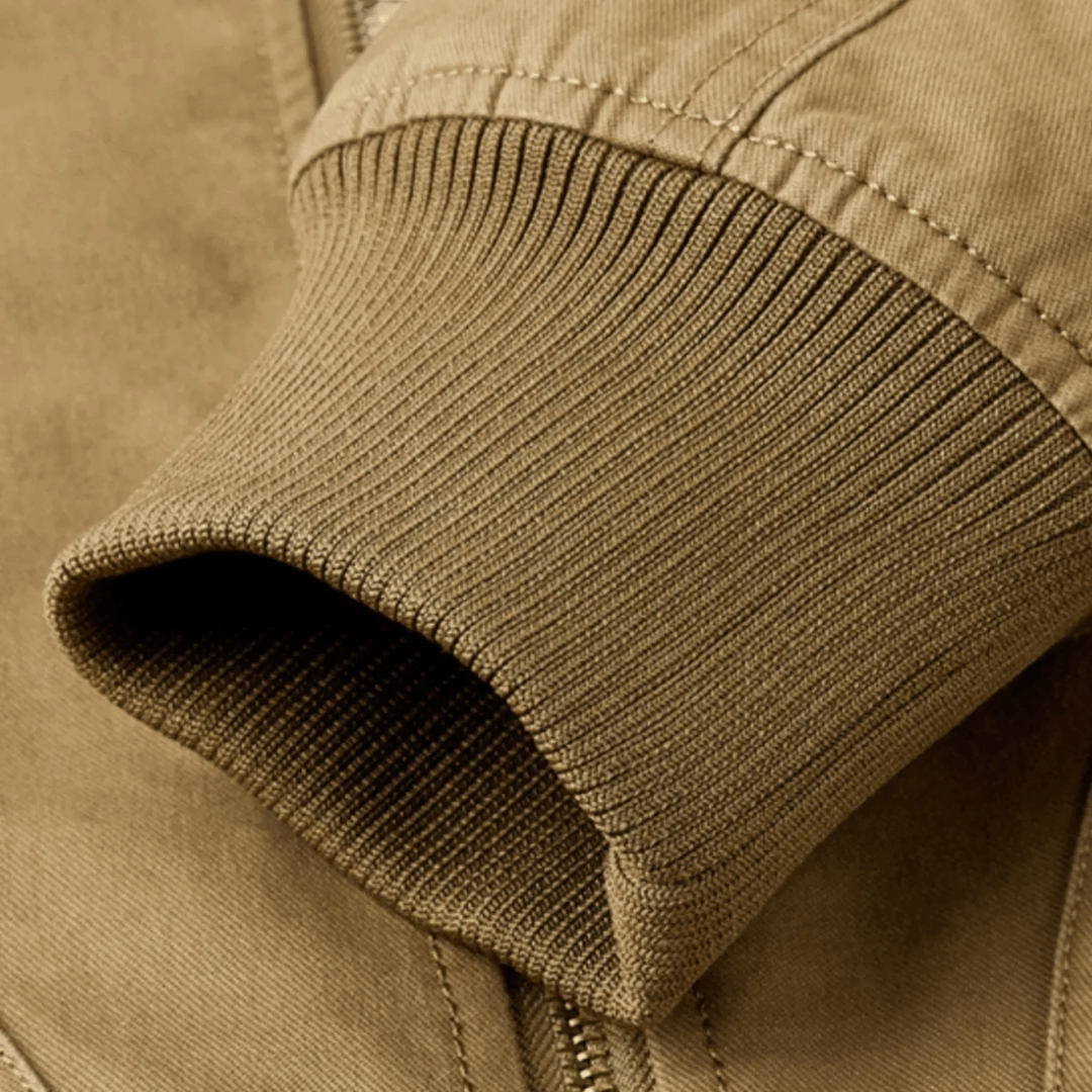 Men's Fleece Lined Canvas Bomber Jacket Military Tactical Coat