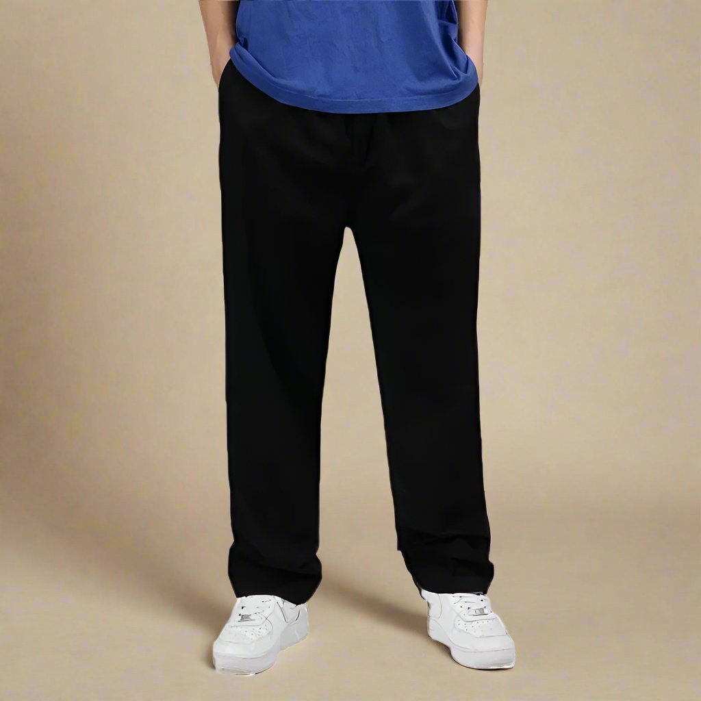 Mens Fleece Chino Trousers Straight Leg Casual Pants