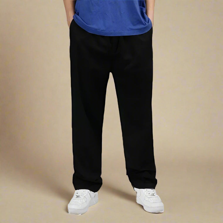 Mens Fleece Chino Trousers Straight Leg Casual Pants