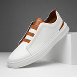 Men's Leather Elastic-Gore Slip-On Walking Sneakers