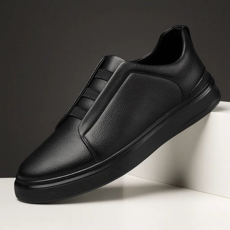 Men's Leather Elastic-Gore Slip-On Walking Sneakers
