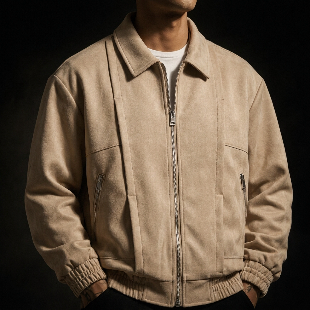 Men's Leather Bomber Jacket Casual Coat