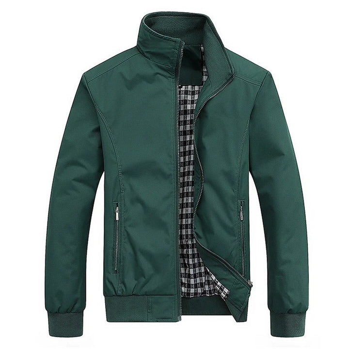 Men's Lightweight Nylon Windbreaker Jacket High Neck Zip Up Outerwear