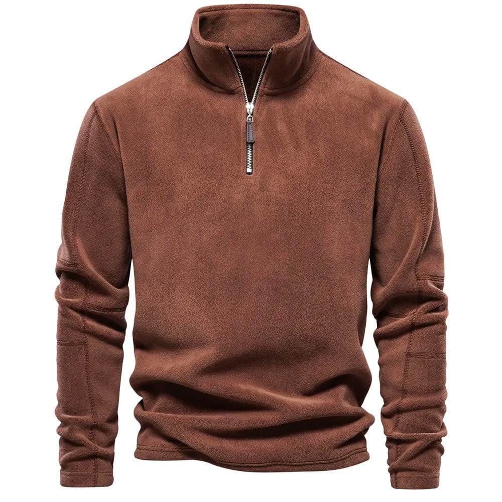 Men's Half-Zip Turtle-Neck Fleece Sweater
