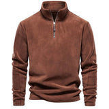 Men's Half-Zip Turtle-Neck Fleece Sweater