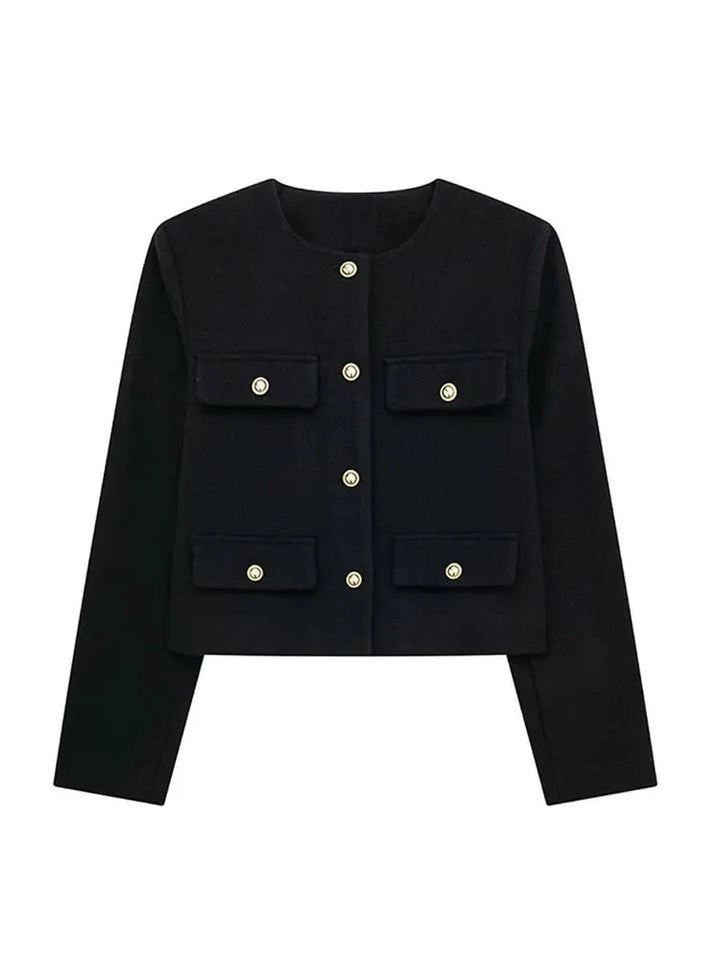 Women's Wool Cropped Jacket Blazer