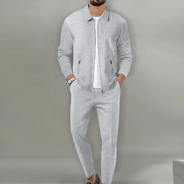 Men's Knit Zip-Up Jacket & Trousers Matching Set
