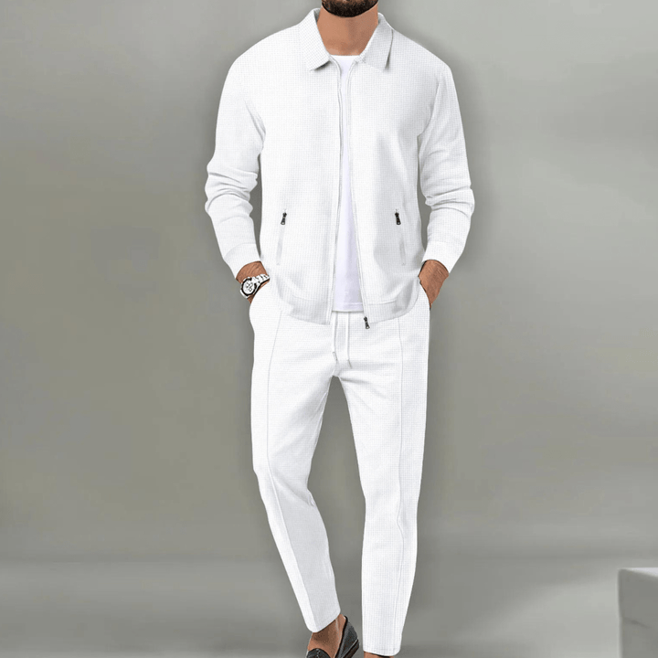 Men's Knit Zip-Up Jacket & Trousers Matching Set