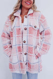Women's Plaid Shacket Fleece Shirt Jacket