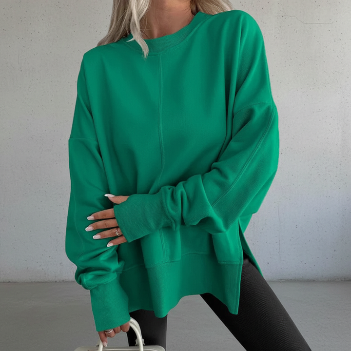 Women Fleece Sweatshirt Oversized Crew Neck Loose Fit Pullover