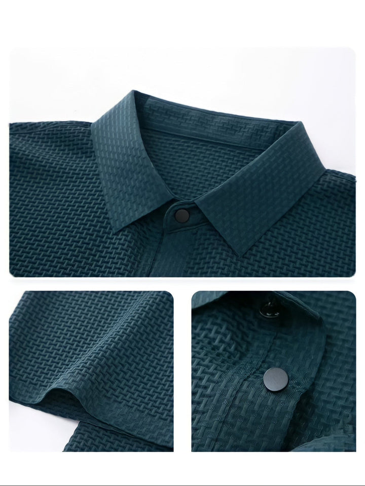 Men's Slim Fit Textured Knit No-Iron Polo Shirt