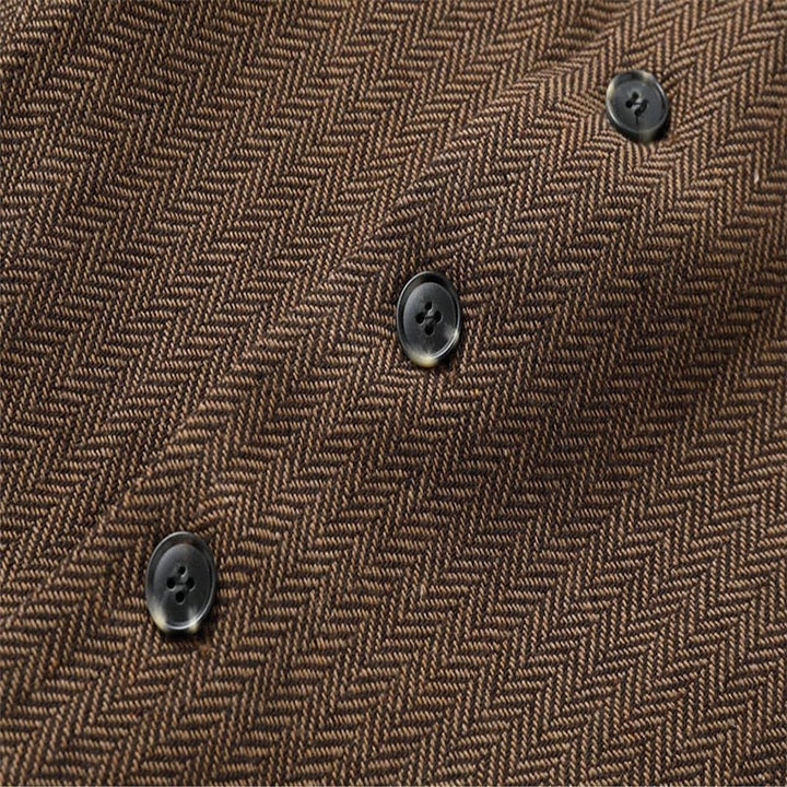 Men's Wool Tweed Waistcoat Vintage Notch Lapel Vest