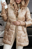 Women's Puffer Jacket Hooded Fleece Coat