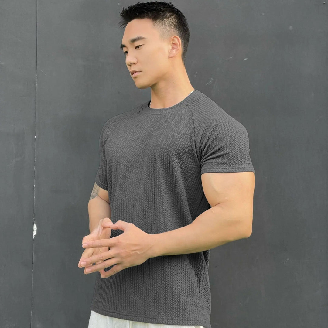 Men's Slim Fit Ribbed Knit Crewneck Tee