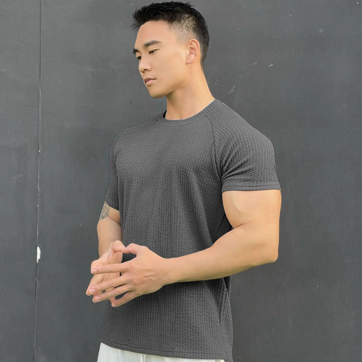 Men's Slim Fit Ribbed Knit Crewneck Tee