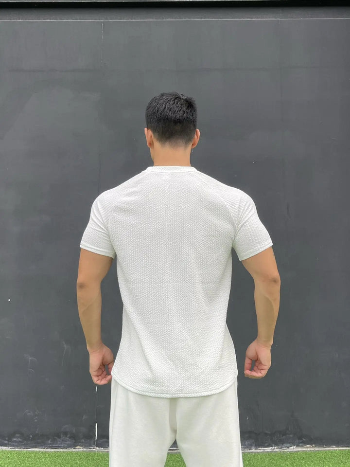 Men's Slim Fit Ribbed Knit Crewneck Tee