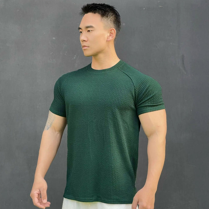 Men's Slim Fit Ribbed Knit Crewneck Tee