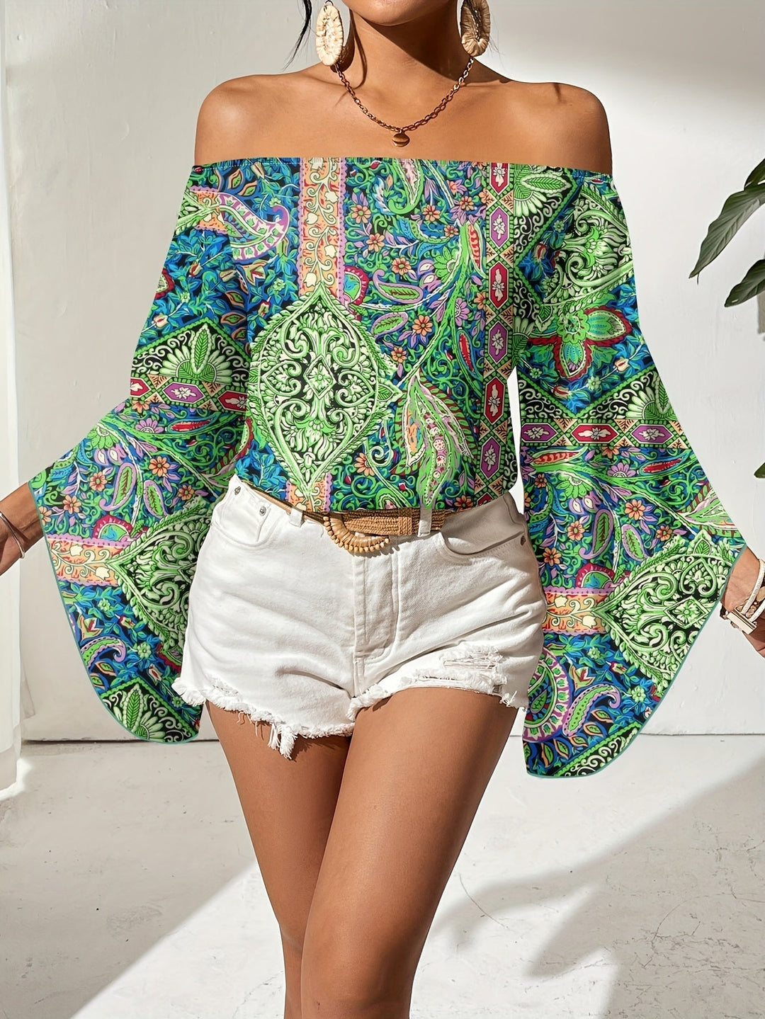 Women's Chiffon Off Shoulder Blouse Top