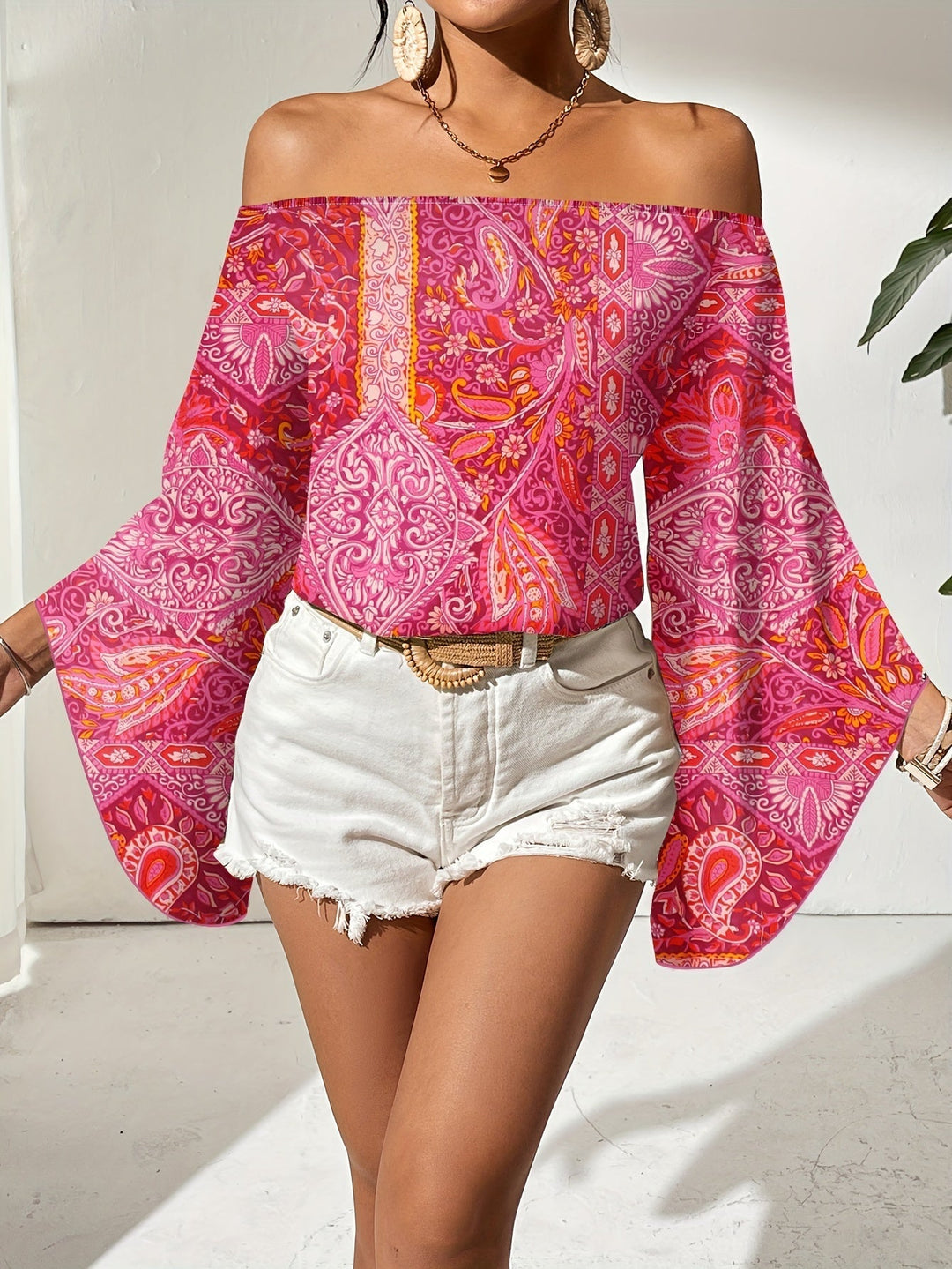 Women's Chiffon Off Shoulder Blouse Top