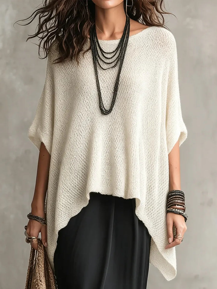 Women Knit Poncho Jumper Loose Batwing Cape Top