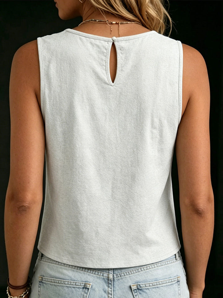 Women's Linen Sleeveless Tank Top Shell Blouse