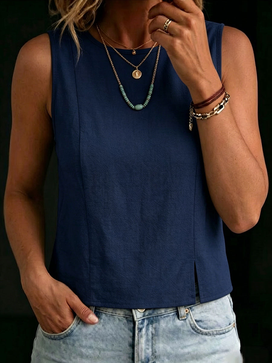 Women's Linen Sleeveless Tank Top Shell Blouse