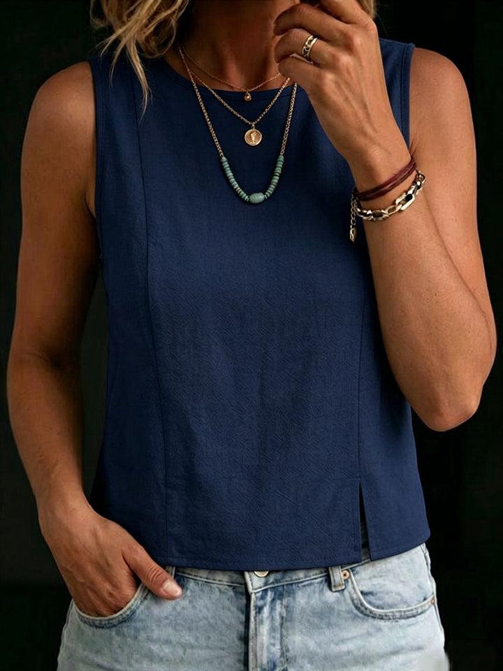 Women's Linen Sleeveless Tank Top Shell Blouse