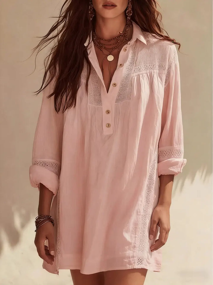 Women's Linen Tunic Beach Cover Up Shirt