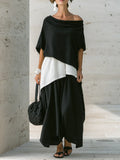 Women's Linen Off-the-Shoulder Two Piece Maxi Set