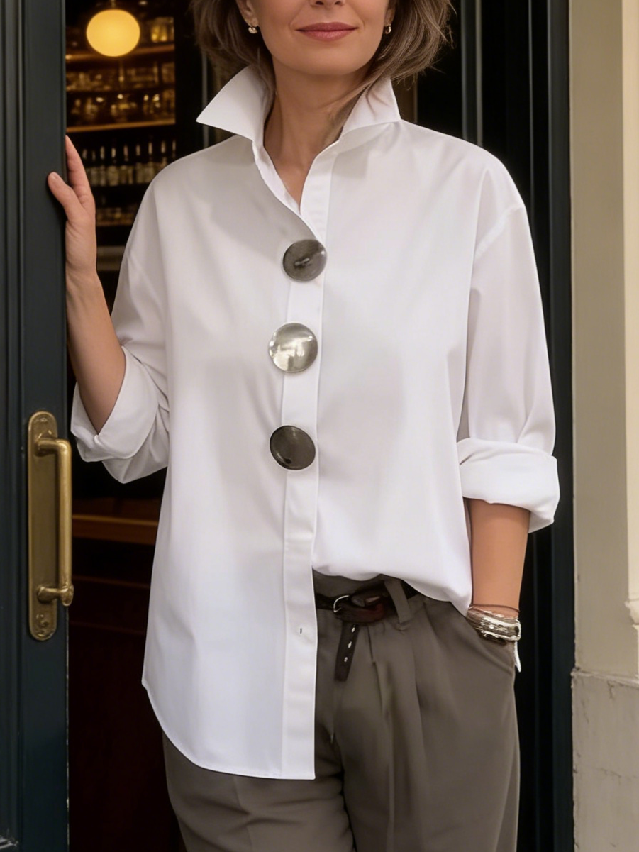 Women's Linen Oversized Button Down Shirt