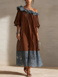 Women’s Chiffon Off-the-Shoulder Maxi Dress