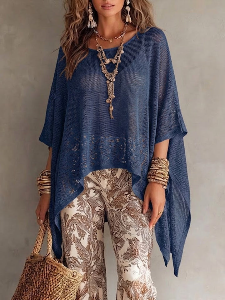 Women’s Knit Poncho Top Loose Fit Lightweight Cape