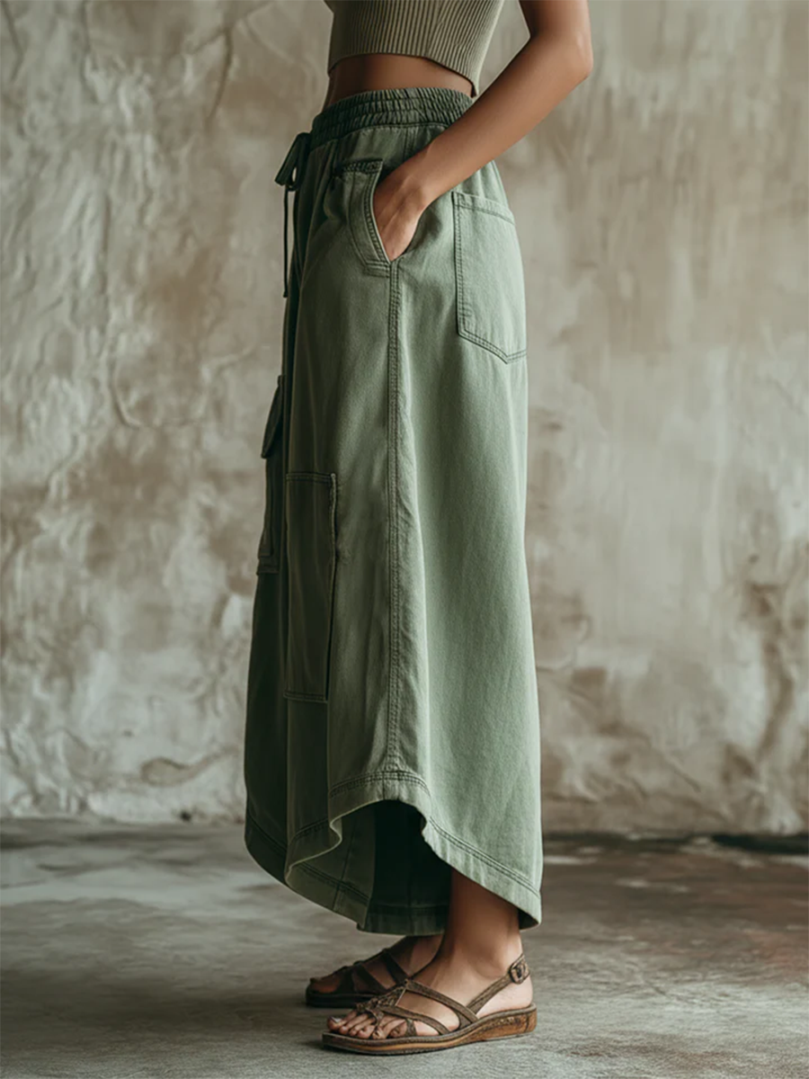 Women's Linen Wide Leg Culottes Pants
